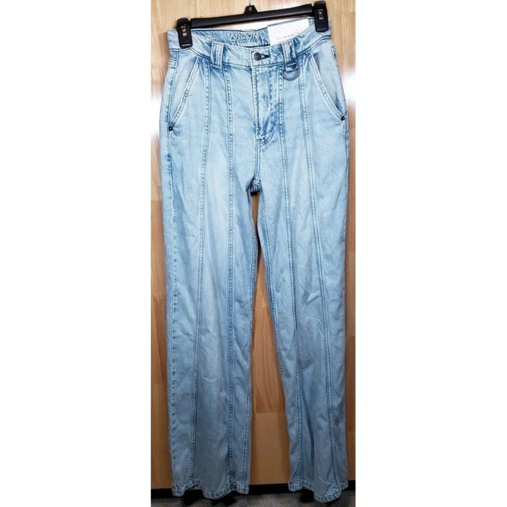Arizona Jean Co‎ Womens 0 High Rise Wide Leg Jeans Light Wash Seam Detail NEW